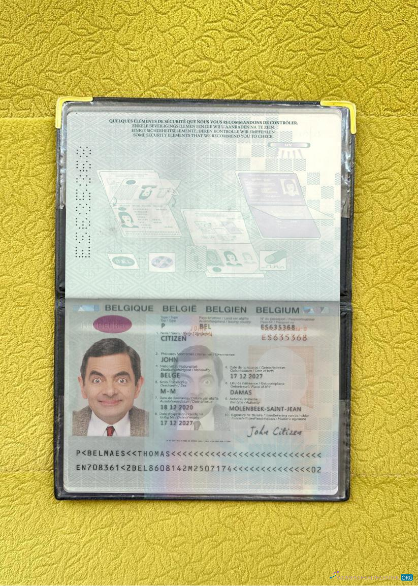 Download Belgium passport 2020 present photolook Photoshop template